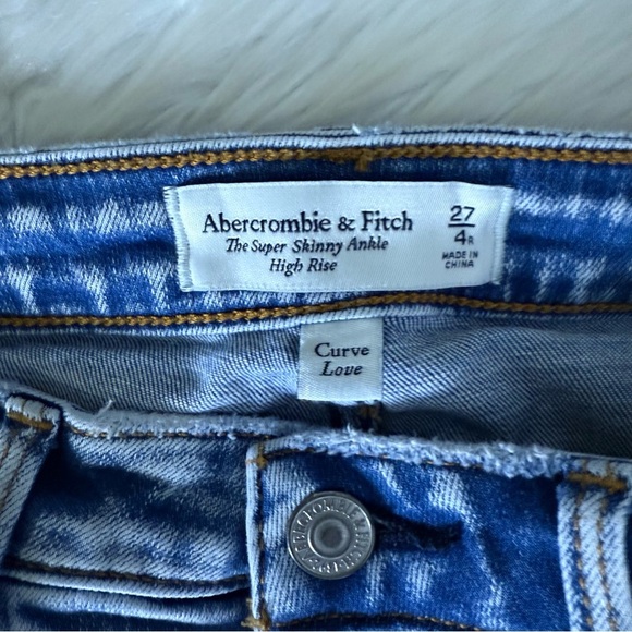 Abercrombie & Fitch High Rise Super Skinny Ankle Jeans Size 27 / 4 Curve Love - Picture 3 of 6
